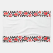Rot/Schwarz Rose Kreuzstich Russisches Muster Küchentuch (Horizontal)