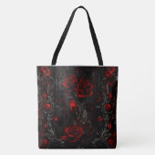 Rot & Schwarz Rosen Design Tasche (Vorderseite)