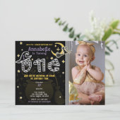 Rot-Schwarz-Rotzunge Halloween 1. Geburtstag Einladung (Stehend Vorderseite)