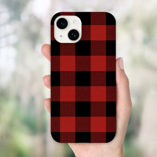 Rot-schwarz-rustikaler Buffalo-Karo Case-Mate iPhone 14 Hülle