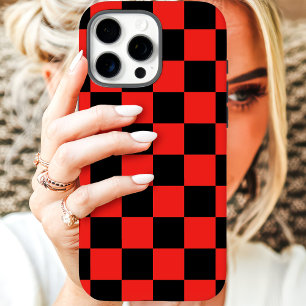 Rot-Schwarz-Schachbrett iPhone 16 Pro Max Hülle