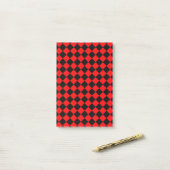Rot-Schwarz-Schachbrett-Diamantmuster Post-it Klebezettel (Auf Schreibtisch)