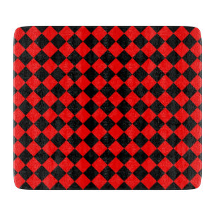 Rot-Schwarz-Schachbrett-Diamantmuster Schneidebrett