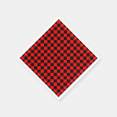 Rot-Schwarz-Schachbrett-Diamantmuster Serviette (Ecke)