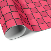Rot-Schwarz-Schachbrett Geschenkpapier (Rolleneckpunkt)