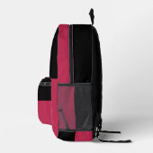 Rot-Schwarz-Schachbrettmuster Bedruckter Rucksack (Rechts)