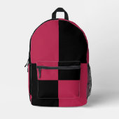 Rot-Schwarz-Schachbrettmuster Bedruckter Rucksack (Vorderseite)