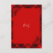 Rot-Schwarz-Schottische Hochzeitsmuster Begleitkarte (Rückseite)