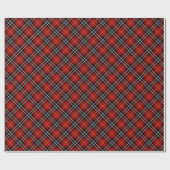 Rot-Schwarz-Schottischer Tartan Kariert Geschenkpapier (Flach)