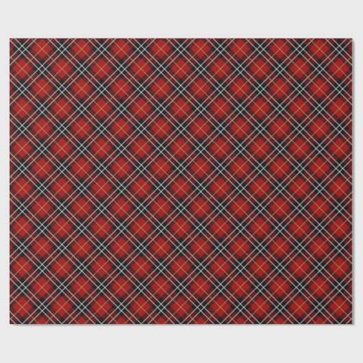 Rot-Schwarz-Schottischer Tartan Kariert Geschenkpapier (Flach)