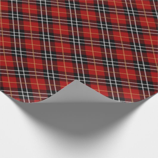 Rot-Schwarz-Schottischer Tartan Kariert Geschenkpapier (Ecke)