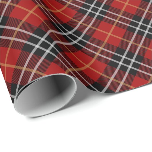 Rot-Schwarz-Schottischer Tartan Kariert Geschenkpapier (Rolleneckpunkt)