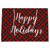 Rot-Schwarz-Schottischer Tartan Kariert Große Geschenktüte (Vorderseite)