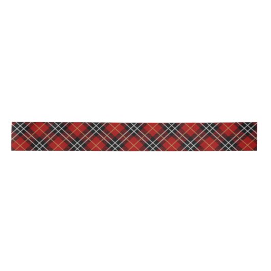 Rot-Schwarz-Schottischer Tartan Kariert Satinband (Vorderseite)
