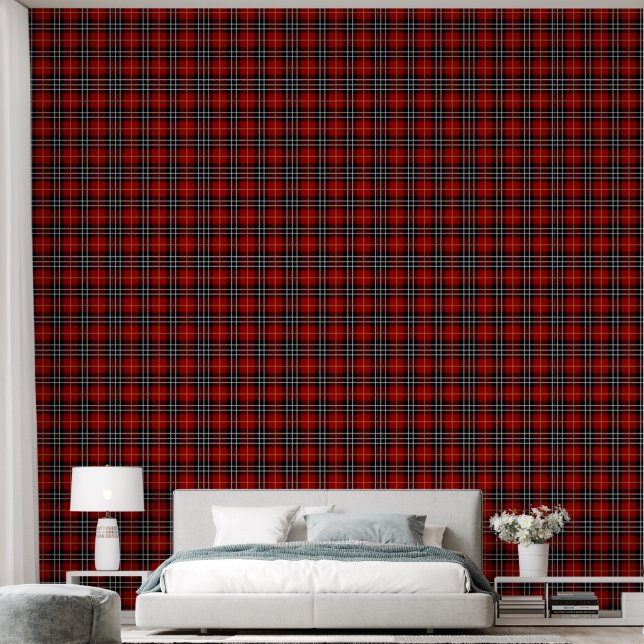 Rot-Schwarz-Schottischer Tartan Kariert Tapete (Schlafzimmer)