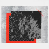 Rot, schwarz, schwarz und grau gestreift fleecedecke (Vorderseite (Horizontal))