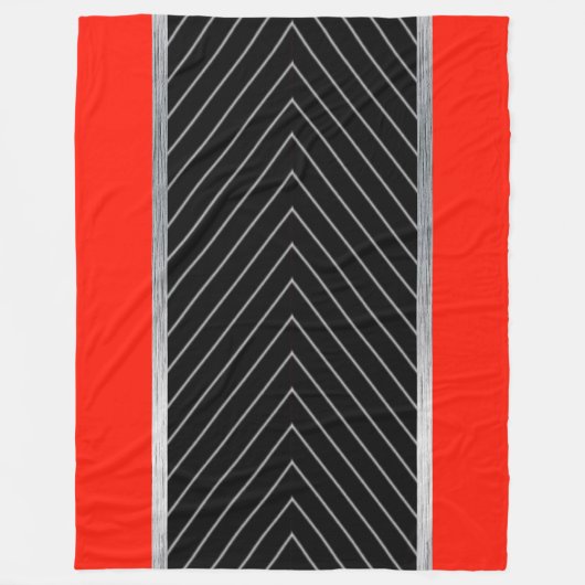 Rot, Schwarz, Schwarz und Weiß Fleecedecke (Vorderseite)
