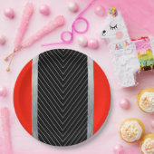 Rot, Schwarz, Schwarz und Weiß Pappteller (Party)