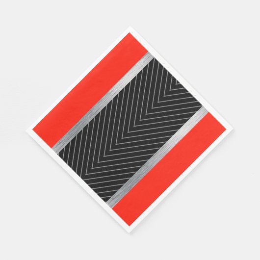 Rot, Schwarz, Schwarz und Weiß Serviette (Ecke)