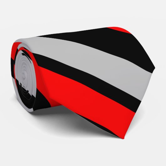 Rot-Schwarz-Silber-Krawatte Krawatte (Gerollt)