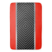 Rot, Schwarz, Silber und Weiß Badematte (Vorderseite Vertikal)