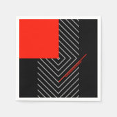 rot, schwarz, silber und weiß serviette (Vorderseite)