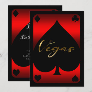 Rot & Schwarz Spade Casino Las Vegas 21. Geburtsta Einladung