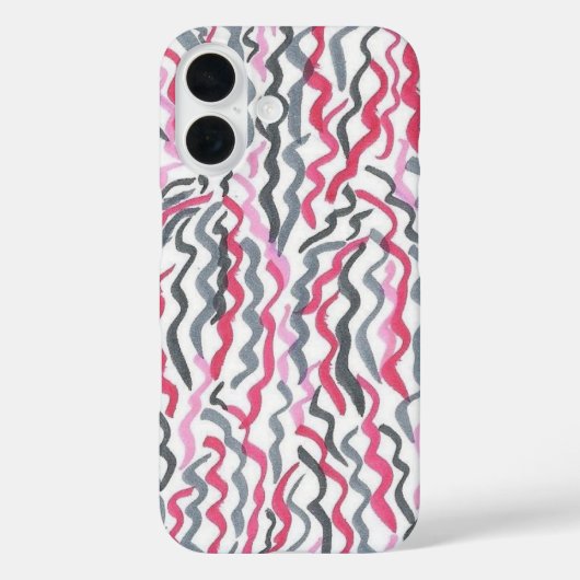 Rot-Schwarz-Squiggles-Muster Case-Mate iPhone Hülle (Rückseite)