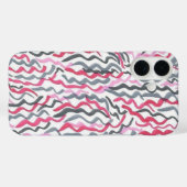 Rot-Schwarz-Squiggles-Muster Case-Mate iPhone Hülle (Rückseite (Horizontal))