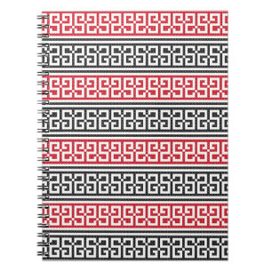 Rot-Schwarz-Stich-Muster Notizblock