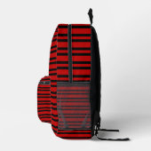 Rot-Schwarz-Streifenmuster Bedruckter Rucksack (Rechts)
