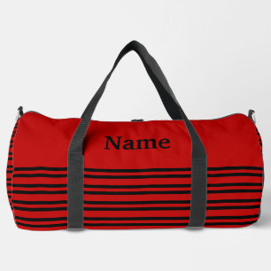 Rot-Schwarz-Streifenmuster groß Duffle Bag