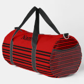 Rot-Schwarz-Streifenmuster groß Duffle Bag (Rechte Ecke)