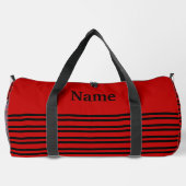 Rot-Schwarz-Streifenmuster groß Duffle Bag (Rückseite)