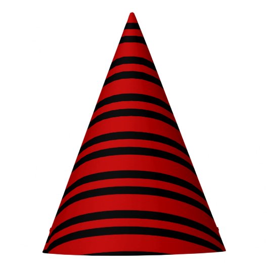 Rot-Schwarz-Streifenmuster Partyhütchen (Vorderseite)