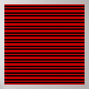 Rot-Schwarz-Streifenmuster Poster