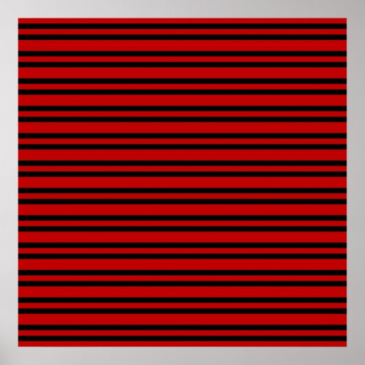 Rot-Schwarz-Streifenmuster Poster (Vorne)