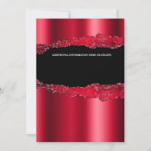 Rot schwarz süß 16 Mädchen Maskerade Maske 3D Glam Einladung (Rückseite)