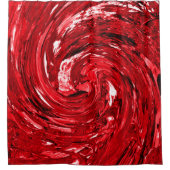 Rot-Schwarz-Swirt-Design Duschvorhang (Vorderseite)
