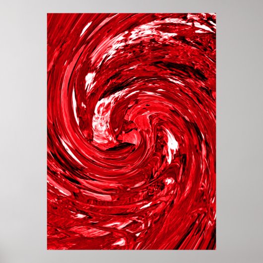 Rot-Schwarz-Swirt-Design Poster (Vorne)