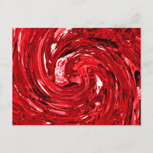 Rot-Schwarz-Swirt-Design Postkarte