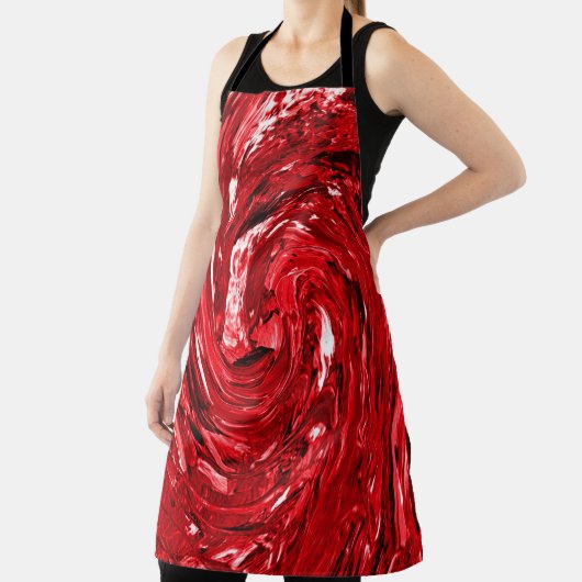 Rot-Schwarz-Swirt-Design Schürze (InSitu)