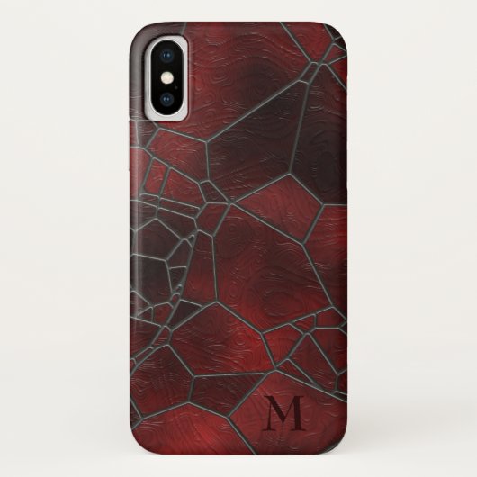 Rot-Schwarz-Texturglas Case-Mate iPhone Hülle (Rückseite)