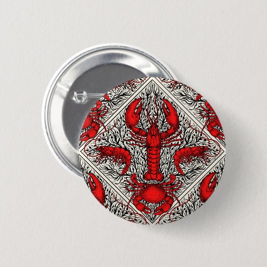 Rot, Schwarz und Elfenbein Button (Vorne & Hinten)