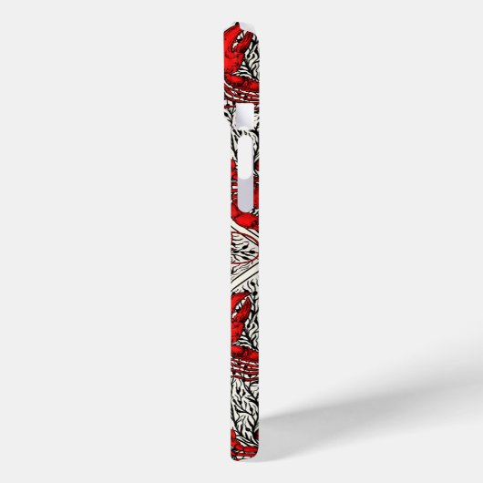 Rot, Schwarz und Elfenbein Case-Mate iPhone Hülle (Rückseite / Links)