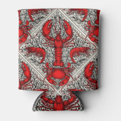 Rot, Schwarz und Elfenbein Dosenkühler (Vorderseite)