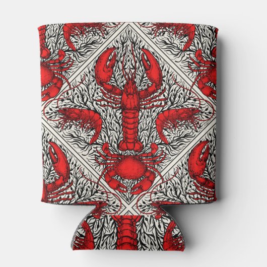 Rot, Schwarz und Elfenbein Dosenkühler (Rückseite)