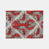 Rot, Schwarz und Elfenbein Fleecedecke (Vorderseite (Horizontal))