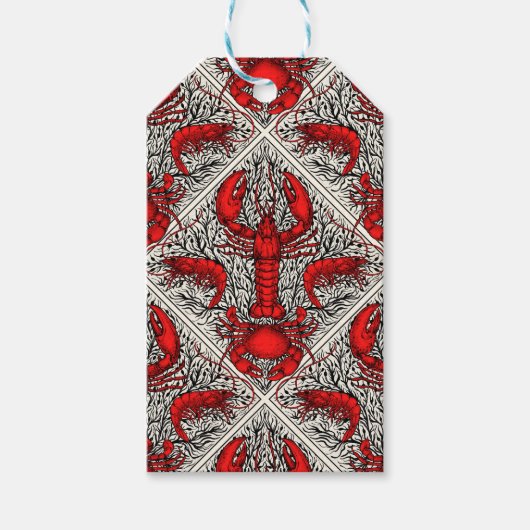 Rot, Schwarz und Elfenbein Geschenkanhänger (Vorderseite)