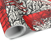 Rot, Schwarz und Elfenbein Geschenkpapier (Rolleneckpunkt)